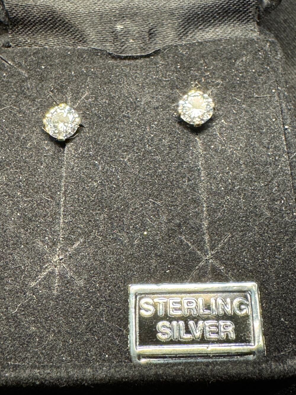 Sterling Dominique Round Silver Stud Earrings